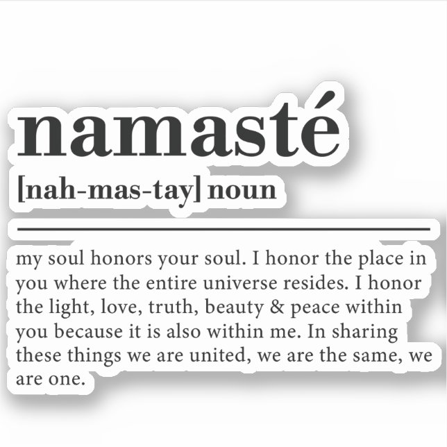 Namaste Definition Yoga Modern Minimal Meditation (Front)