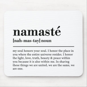 Namaste Definition Yoga Modern Minimal Meditation Mouse Mat