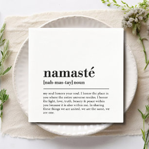 Namaste Definition Yoga Modern Minimal Meditation Napkin