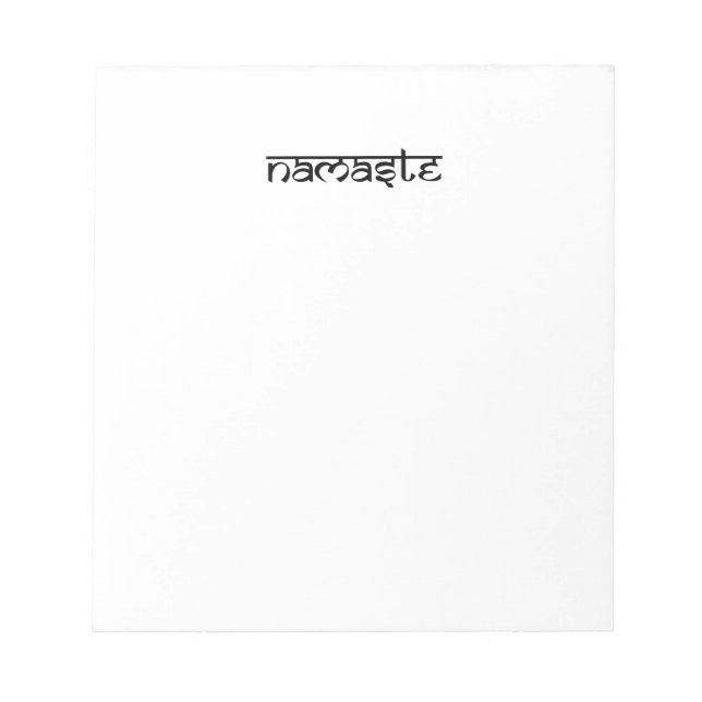 Namaste Design on Sanskrit Style Notepad (Front)