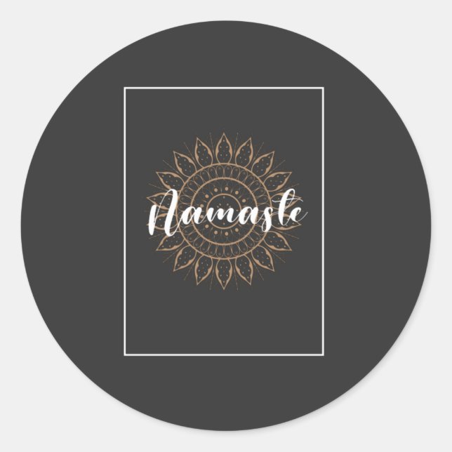 namaste design T-Shirt Classic Round Sticker (Front)