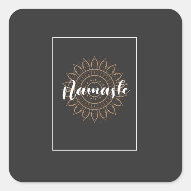 namaste design T-Shirt Square Sticker (Front)