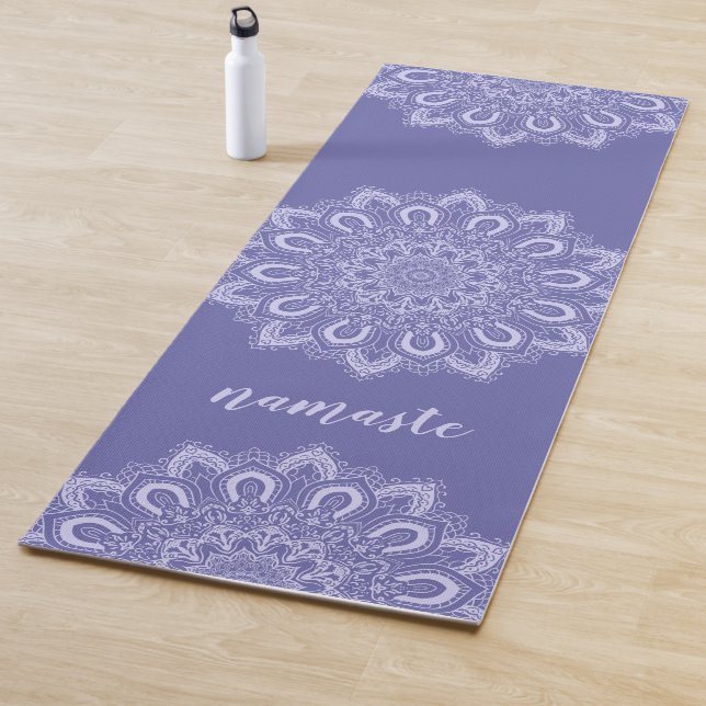 Namaste Elegant Purple Blue Mandala Yoga Mat (In Situ)