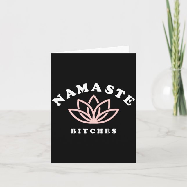 Namaste Es Lotus Flower Funny Yoga Gift For Women  Card (Front)