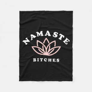 Namaste Es Lotus Flower Funny Yoga Gift For Women Fleece Blanket
