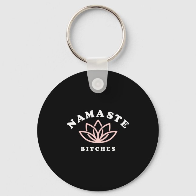 Namaste Es Lotus Flower Funny Yoga Gift For Women  Key Ring (Front)