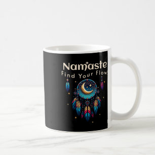 Namaste Find Your Flow Crescent Moon Dreamcatcher Coffee Mug