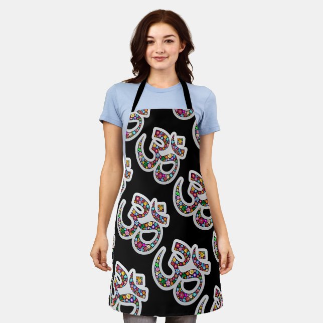 Namaste Floral Symbol Art Apron (Worn)