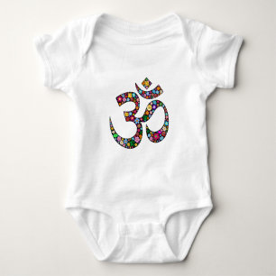 Namaste Floral Symbol Art Baby Bodysuit