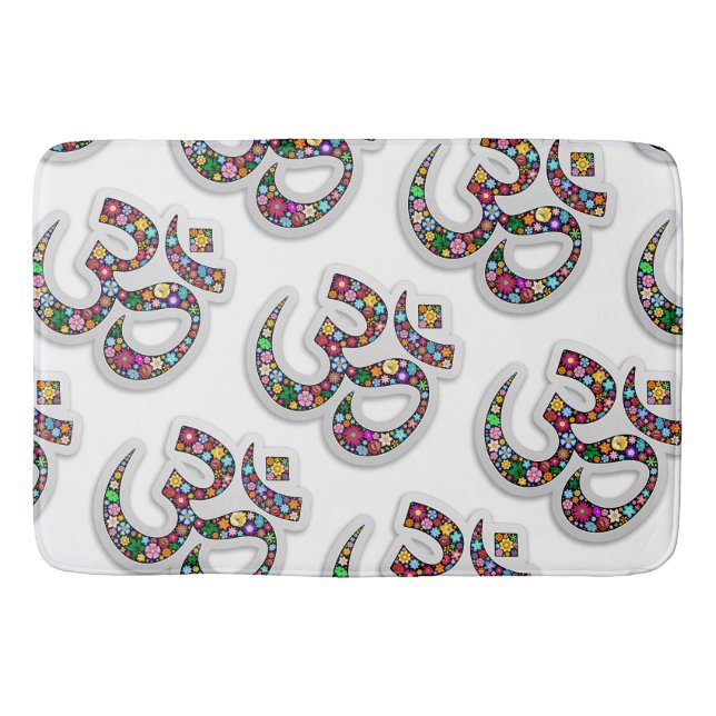 Namaste Floral Symbol Art Bath Mat (Front)