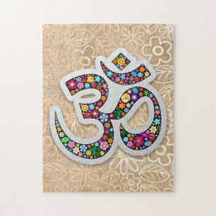 Namaste Floral Symbol Art Jigsaw Puzzle