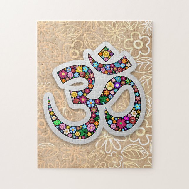 Namaste Floral Symbol Art Jigsaw Puzzle (Vertical)