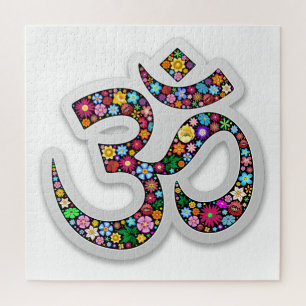 Namaste Floral Symbol Art Jigsaw Puzzle