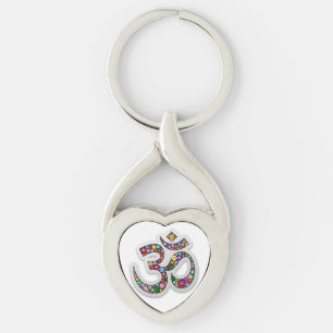 Namaste Floral Symbol Art Key Ring
