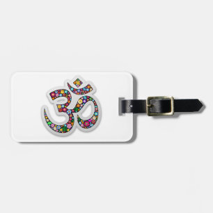 Namaste Floral Symbol Art Luggage Tag