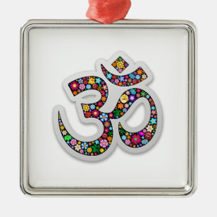 Namaste Floral Symbol Art Metal Tree Decoration