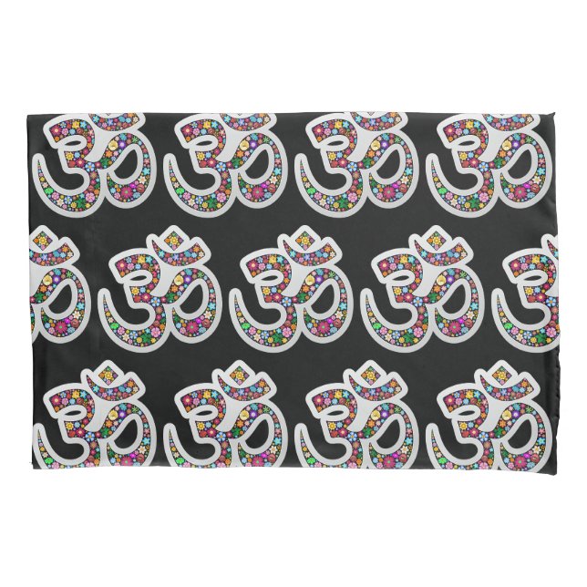 Namaste Floral Symbol Art Pillowcase (Front)