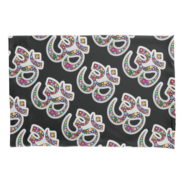 Namaste Floral Symbol Art Pillowcase (Front)