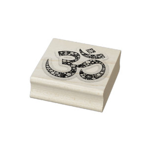 Namaste Floral Symbol Art Rubber Stamp