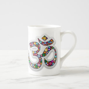 Namaste Floral Yoga Symbol Bone China Mug