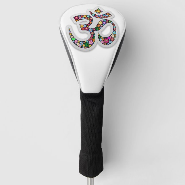 Namaste Floral Yoga Symbol  Golf Head Cover (Front)
