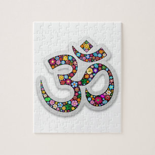 Namaste Floral Yoga Symbol Jigsaw Puzzle