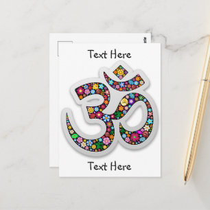 Namaste Floral Yoga Symbol Postcard