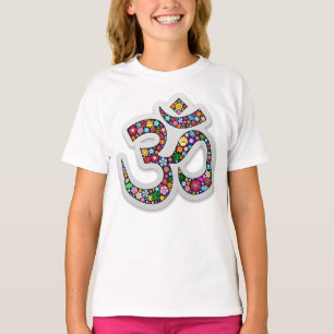 Namaste Floral Yoga Symbol T-Shirt