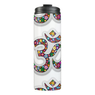 Namaste Floral Yoga Symbol Thermal Tumbler