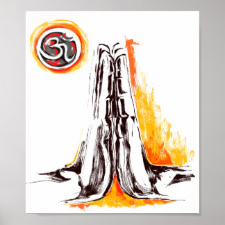 Namaste, folded hand posture poster