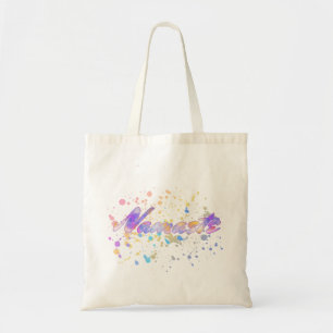 Namaste for Yoga Watercolor Pink Mauve Yellow Blue Tote Bag