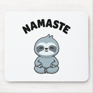 Namaste Funny Cute Sloth Kawaii Yoga Sloth Stress Mouse Mat
