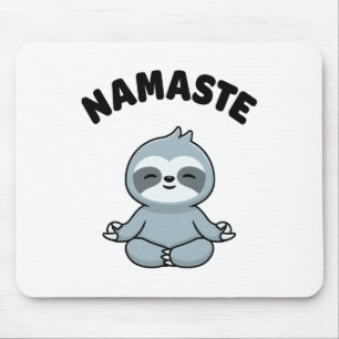 Namaste Funny Cute Sloth Kawaii Yoga Sloth Stress  Mouse Mat