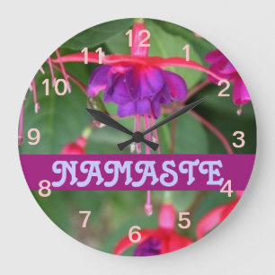 NAMASTE fuschia clock