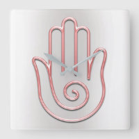Namaste Greeting Grey Metallic  Joga Pink Hand