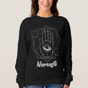Namaste Hamsa Eye Hinduism Fatima Arabic Sweatshirt