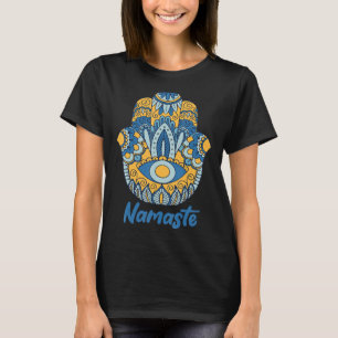 Namaste Hamsa Hand Yoga Hinduism Fatima Arabic Pro T-Shirt