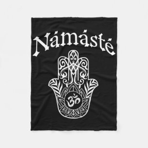 Namaste Hand Hamsa Yoga Hinduism Vedas Ohm _1 Fleece Blanket