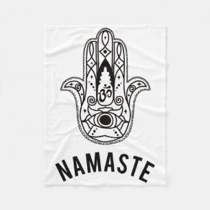 Namaste Hand Hamsa Yoga Hinduism Vedas Ohm Fleece Blanket