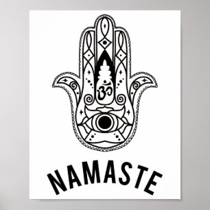 Namaste Hand Hamsa Yoga Hinduism Vedas Ohm  Poster