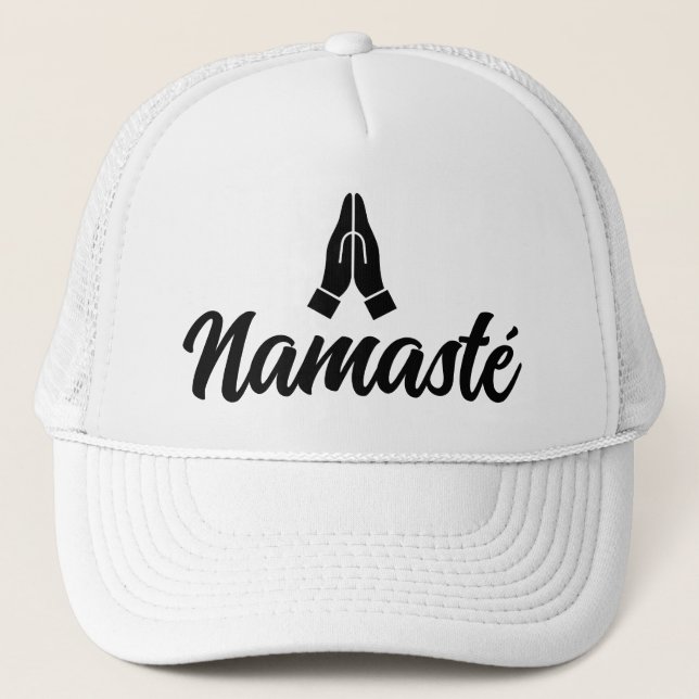 Namasté hands together logo trucker hat (Front)