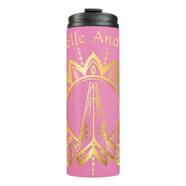 Namaste Hands Travel water bottle (Front)