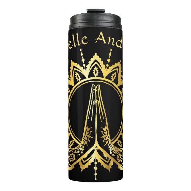 Namaste Hands Travel water bottle (Front)