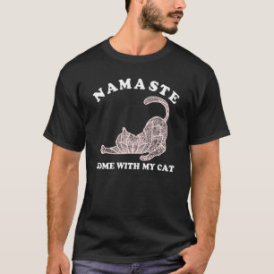 Namaste Home With My Cat Yoga For Women T-Shirt