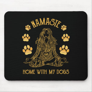 Namaste Home With My Dog Funny Yoga  Mouse Mat