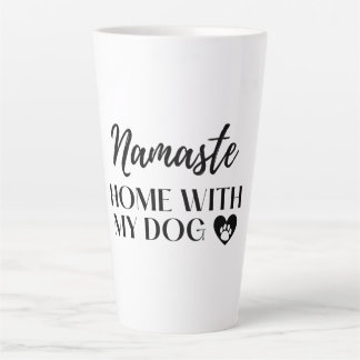 Namaste Home With My Dog [light tone] Magnet Butto Latte Mug