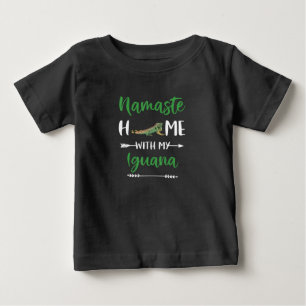 Namaste Home With My Iguana Funny Iguana And Yoga Baby T-Shirt