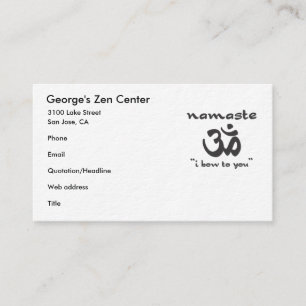 Namaste - I bow to you Business Card