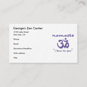 Namaste - I bow to you Business Card