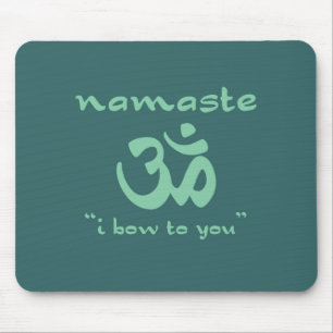 Namaste - I bow to you (in green) Mouse Mat
